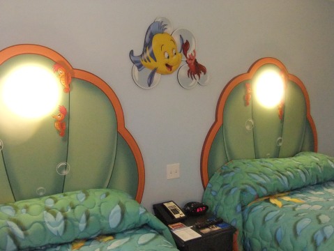 Beds and headboards in Little Mermaid room