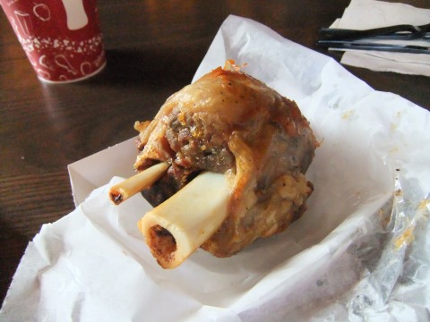 Roasted Pork Shank at Gaston's Tavern - tender, juicy meat inside, crispy skin outside!