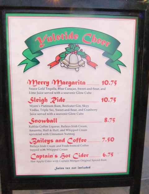 Holiday Cocktail Menu at High Octane Refreshments in the Studios