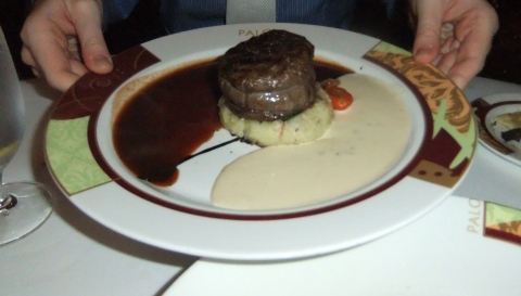 Beef Tenderloin with twp sauces at Palo