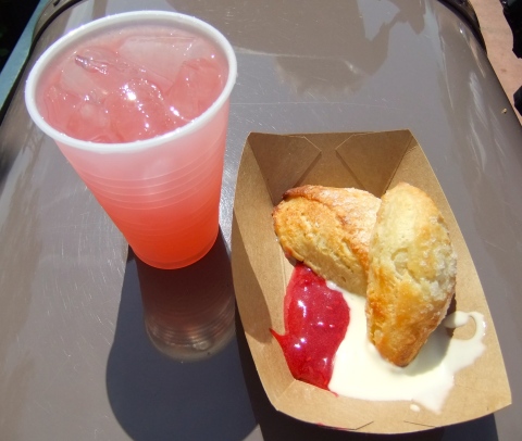 Rose Blush Lemonade and Lemon Scones with Berry Preserves and Creme Fraiche